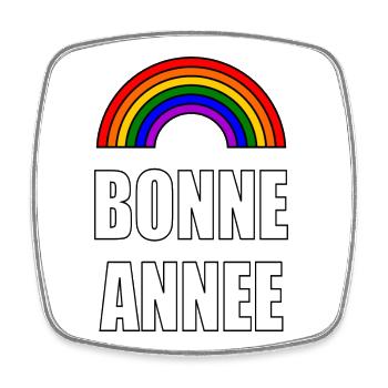 NOËL.BONNE ANNEE. SAINT SYLVESTRE. NOUVELLE ANNÉE. - Magnet carré - blanc - Devant