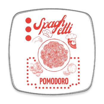 Spaghettis - Magnet carré - blanc - Devant