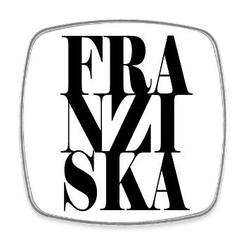 Franziska Name Vorname Moderne Schrift Wort Art - Viereckiger Kühlschrankmagnet - Weiß - Vorne