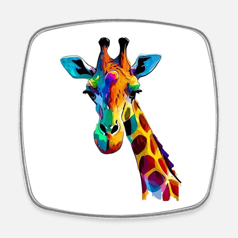 Giraffe - Viereckiger Kühlschrankmagnet - Weiß