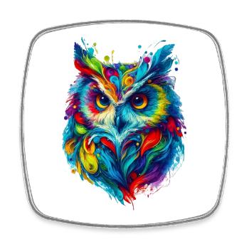 Owl - Square fridge magnet - white - Front