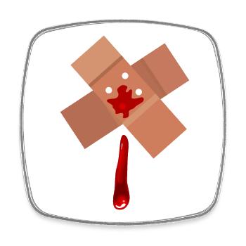 Blessé - Magnet carré - blanc - Devant
