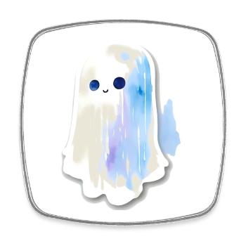 Boo - Viereckiger Kühlschrankmagnet - Weiß - Vorne
