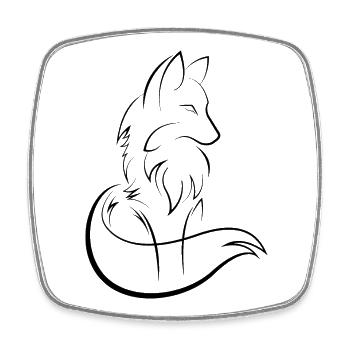 Fox Fox Symbol icon Art Illustration Graphic - Square fridge magnet - white - Front