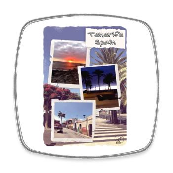 Tenerife Landscapes at Sunset - Square fridge magnet - white - Front