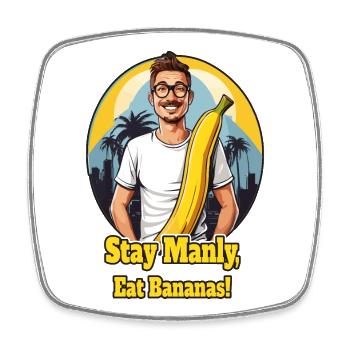 Men's Banana - Square fridge magnet - white - Front