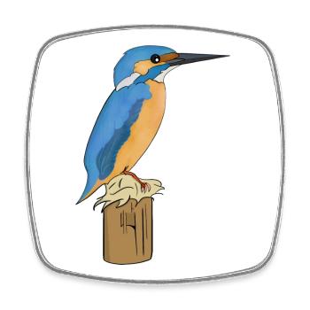 Eisvogel Vogel - Viereckiger Kühlschrankmagnet - Weiß - Vorne