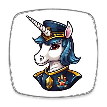 Einhorn Polizistin - Viereckiger Kühlschrankmagnet - Weiß - Vorne