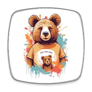 Beste Bär Mutter - Viereckiger Kühlschrankmagnet - Weiß - Vorne