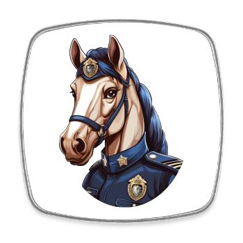 Police Horse - Square fridge magnet - white - Front
