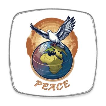 Paix mondiale sur Terre - Magnet carré - blanc - Devant
