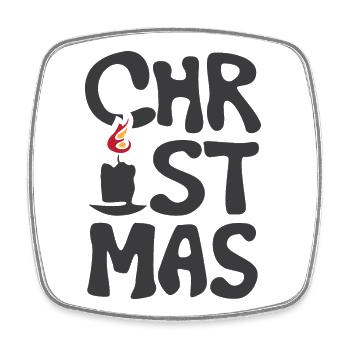 Christmas Feuer Kerze Graffiti Weihnachten icon - Viereckiger Kühlschrankmagnet - Weiß - Vorne