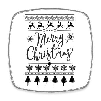 Frohe Weihnachten, inszeniert - Viereckiger Kühlschrankmagnet - Weiß - Vorne