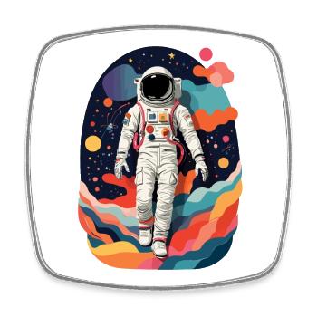 Colorful Astronaut Picture - Square fridge magnet - white - Front