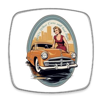 Classic Cars 1950 - Square fridge magnet - white - Front