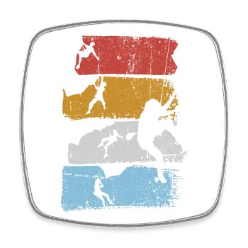 Surf Stripes Silhouette - Viereckiger Kühlschrankmagnet - Weiß - Vorne