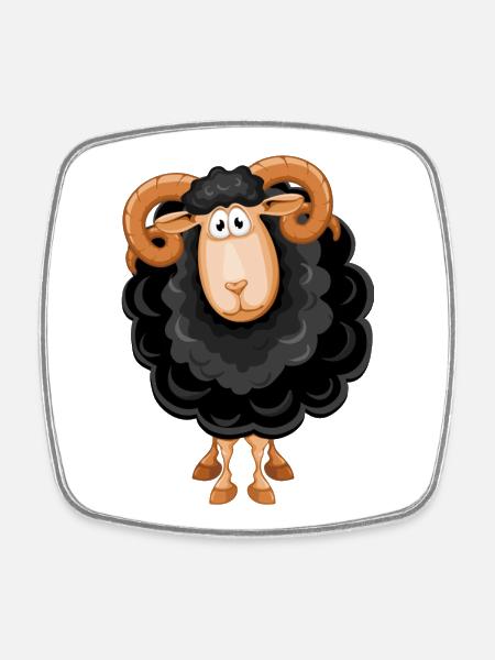 mouton, mouton noir, mouton humour - Magnet carré - blanc
