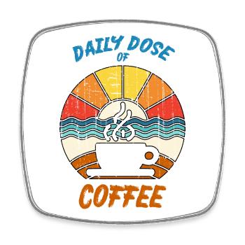 Dose quotidienne de café - Pour les amateurs de café - Magnet carré - blanc - Devant