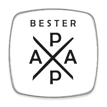 papa bester papa - Viereckiger Kühlschrankmagnet - Weiß - Vorne