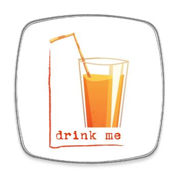 drink me in a frame - Viereckiger Kühlschrankmagnet - Weiß - Vorne