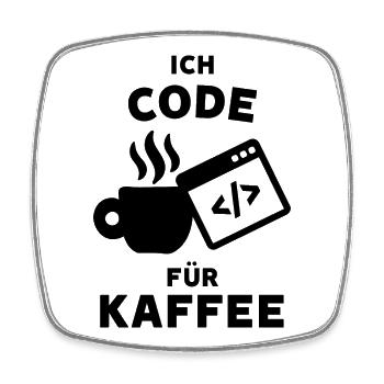 Coder Statement Job Geld Verdienen Karriere Beruf - Viereckiger Kühlschrankmagnet - Weiß - Vorne