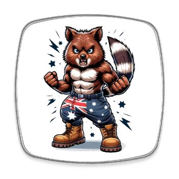 Quokka Australian fighter design - Square fridge magnet - white - Front