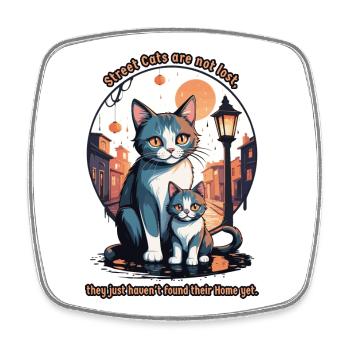 Chats des rues mignons - Magnet carré - blanc - Devant