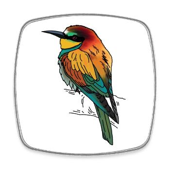Bee-eater - Square fridge magnet - white - Front