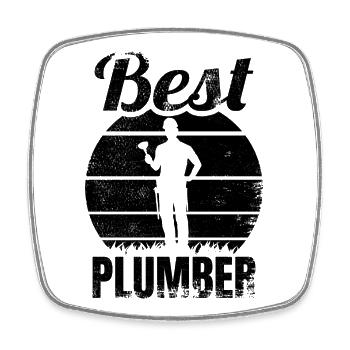 Best Installer - Square fridge magnet - white - Front