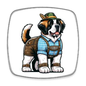 St. Bernard Dog Bavaria - Square fridge magnet - white - Front
