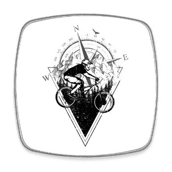 Climber and Compass Peak - Square fridge magnet - white - Front