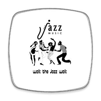 Jazz-Noten in minimalistischer Silhouette - Viereckiger Kühlschrankmagnet - Weiß - Vorne