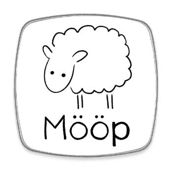 Mööp Sheep - Square fridge magnet - white - Front