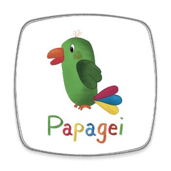 Papagei – Buntes Tiermotiv 🦜🌈 - Viereckiger Kühlschrankmagnet - Weiß - Vorne