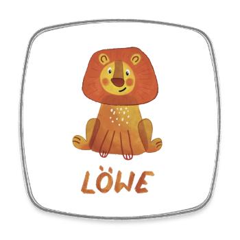 Löwe – Süßes Tiermotiv 🦁 - Viereckiger Kühlschrankmagnet - Weiß - Vorne