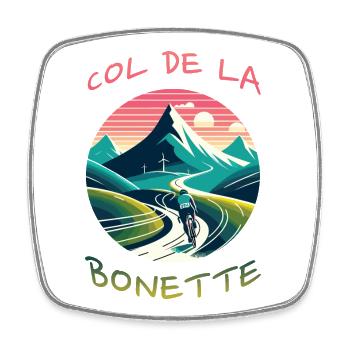 Col de la Bonette: The Challenge of the Alps - Square fridge magnet - white - Front