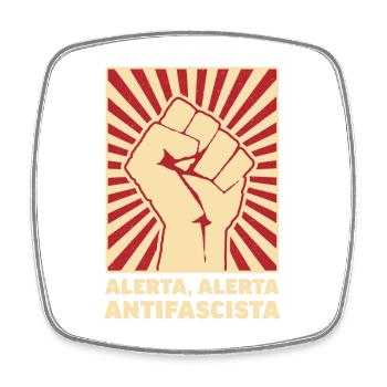 Alerta Alerta Antifascista AFA Antifa 161 - Viereckiger Kühlschrankmagnet - Weiß - Vorne