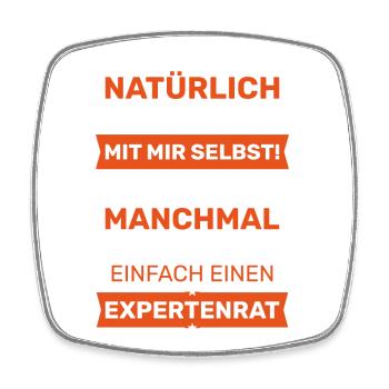 Natürlich rede ich mit mir selbst! Expertenrat. - Viereckiger Kühlschrankmagnet - Weiß - Vorne