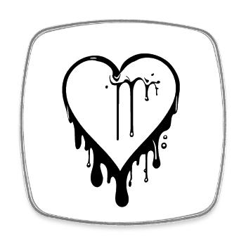 Molten Graffiti Heart - Square fridge magnet - white - Front