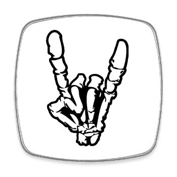Rock and roll or heavy metal hand sign * - Square fridge magnet - white - Front
