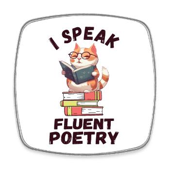 Ich spreche fließend Poesie - Viereckiger Kühlschrankmagnet - Weiß - Vorne