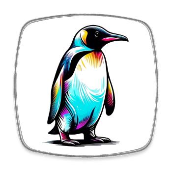 Pingouin - Magnet carré - blanc - Devant