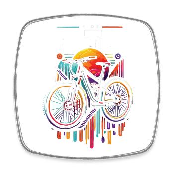 Lebendiges MTB-Radfahren Sonnenuntergang Design - Viereckiger Kühlschrankmagnet - Weiß - Vorne
