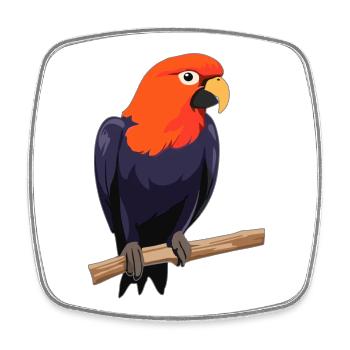 Parrot Bird - Square fridge magnet - white - Front