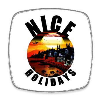 NICE - Magnet carré - blanc - Devant