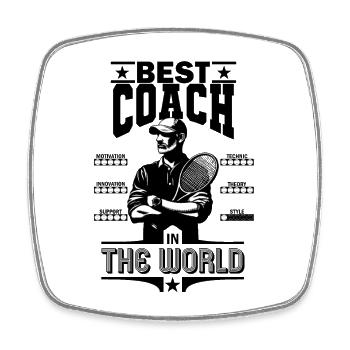 Best Tennis Coach of the World - Viereckiger Kühlschrankmagnet - Weiß - Vorne