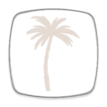 Palme - Viereckiger Kühlschrankmagnet - Weiß - Vorne