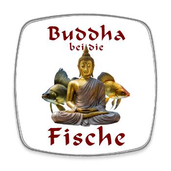 Buddha with the Pisces - Square fridge magnet - white - Front