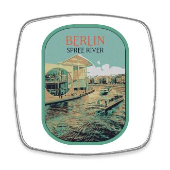 Moderne Architektur Berlin Illustration - Viereckiger Kühlschrankmagnet - Weiß - Vorne