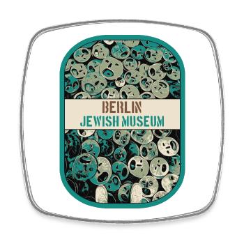 Captivating detail of the Jewish Museum, Berlin - Square fridge magnet - white - Front